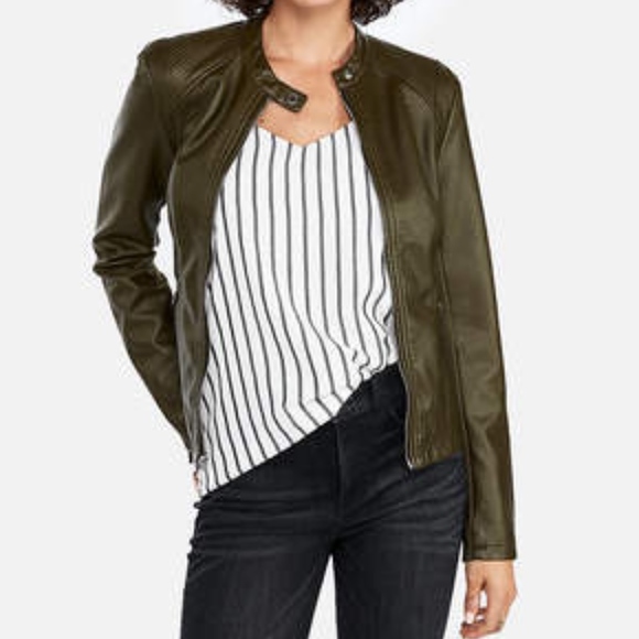 Express Jackets & Blazers - SALE✨Express Green 'Minus The Leather' Moto Jacket